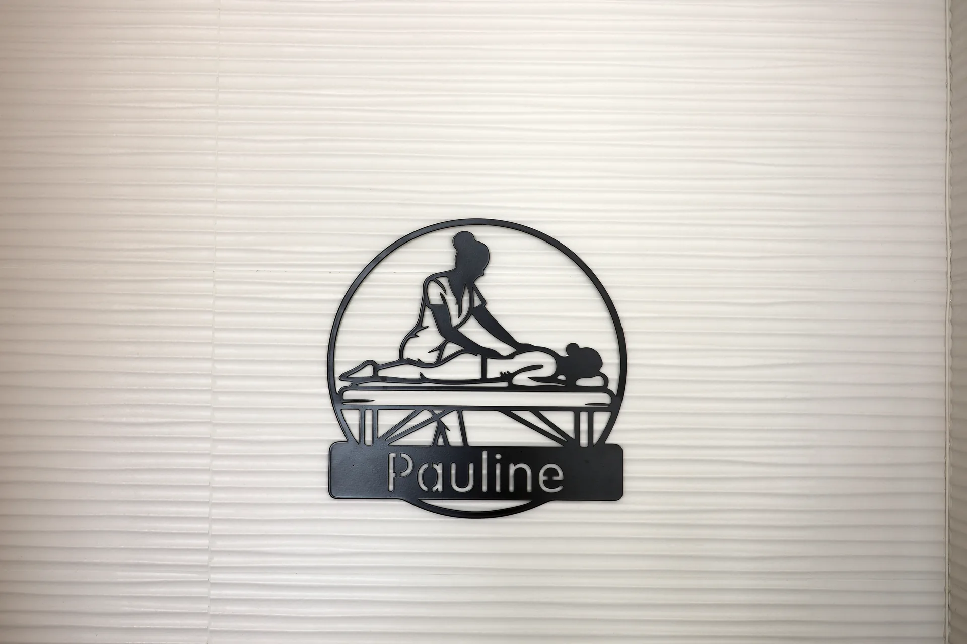 Logo « Pauline » au mur de l’accueil